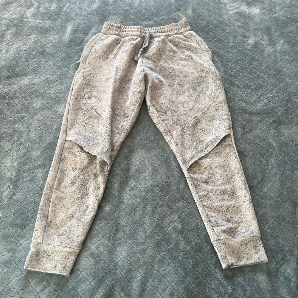Gymshark Grey Speckled Acid Wash Joggers XS‎ Tapered Knee Detail Athletic Pants